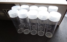 Lot of 10 Whitman Nickel Round Clear Plastic Coin Storage Tubes w/ Screw... - £9.38 GBP