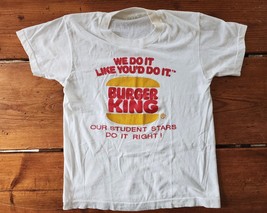Vintage Burger King Student T-shirt Youth Size 14-16 Single Stitch Screen Stars - £29.27 GBP