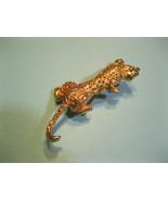 LEOPARD Big Cat in Gold-Tone Brooch Pin - 3 inches - FREE SHIPPING - £19.93 GBP