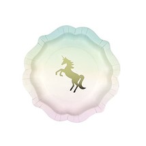 Talking Tables We Heart Unicorns Small Ombre Plates with Gold Foil Detail for a  - $12.00