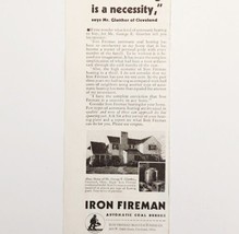 1934 Iron Fireman Automatic Coal Burner Advertisement Heat Ephemera - £11.76 GBP