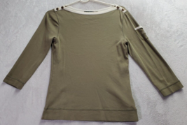 Lauren Ralph Lauren Shirt Womens Medium Green 100% Cotton Long Sleeve Boat Neck - £17.64 GBP