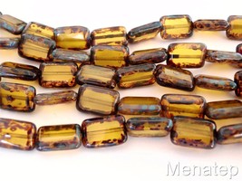 10 12 x 8 mm Polished Rectangles: Fire Opal - Picasso - £2.85 GBP