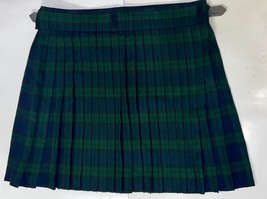 Scottish Highland Kilt Blue Green Tartan Plaid Size 44 w/ Leather Belt *Read - £71.76 GBP