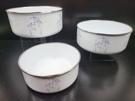 Shadow Iris Corning Coordinates Lincoware 3 Enamel Metal Mixing Bowl Variety Set - £23.39 GBP