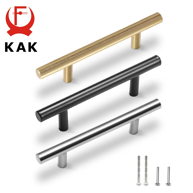 KAK 20pcs Stainless Steel Kitchen Handles T Bar Pull Handle Black Gold Cupboa - £20.10 GBP+