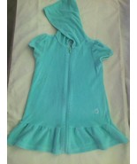 Girls Size 5T Healthtex swimsuit cover dress hoody green ruffle terry cloth - £11.00 GBP