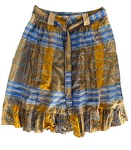 Ipekyol Women&#39;s A-Line Midi Skirt Belted Full Button Cotton Lined Size 8 Yellow - £13.44 GBP