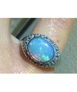 14k Gold Natural Solid Australian Fire Opal Diamonds halo Man’s Or Woman... - $58,141.99 MXN