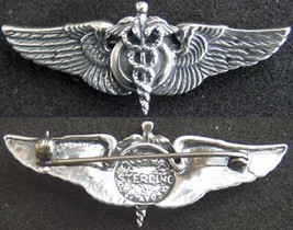  WWII Flight Surgeon Wings Luxenberg Sterling Silver   - $65.00