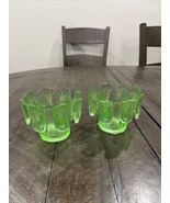Viking Glass Spring Green Finnish Crown Candle Holder 3” Set Of 2 - €46,70 EUR