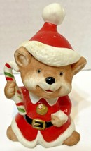 Vintage Homco Lot 2 5600 Christmas Santa Suit Porcelain Bear Figurines 3.5 In - £13.03 GBP