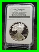 NGC-PF69 UltraCameo 2006-W $1 Proof Silver Eagle - 20th Anniversary From Set - £97.33 GBP