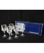 Cristal D&#39;Arques Longchamp 17.5 CL 6 Footed Wine Glasses Labels Lead Cry... - £19.78 GBP