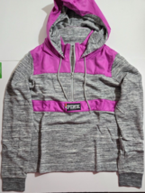 Victoria&#39;s Secret PINK Gray Part Anorak Windbreaker Hoodie Half Zip Larg... - $98.00