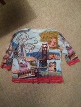 015 Women&#39;s San Francisco Design Long Sleeve Top Sequin Golden Gate Trolley - $9.99