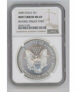 2000 Silver Eagle NGC MS 69 Errore Di Mint 69 - $307.35 CAD