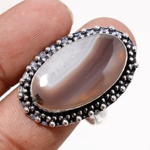 Moss Agate Gemstone Handmade Ethnic Christmas Gift Ring Jewelry 9.50&quot; SA 7217 - £4.10 GBP