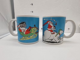 George Good Santa on  Bear Sleigh  Christmas Mug Santa Sleigh Cup messag... - $16.95