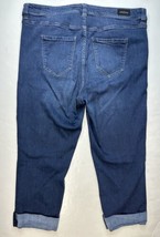 Liverpool Charlie Crop Wide Rolled Cuff Jeans 18W Stretch Blue Denim Dark Plus - £20.43 GBP