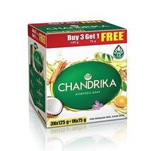 125g (Pack of 3) with Free 75g (1 piece) Chandrika Ayurvedic Handmade Soap - £14.11 GBP