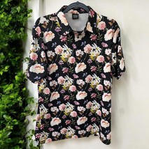 Golf Gods Australia Men&#39;s Floral Print Performance Polo Shirt Size XL Black - $29.69