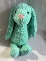 Bee Happy Benny The Bunny Rabbit Long Ears 14” Plush Kellytoy Easter Teal Ribbed - £10.09 GBP