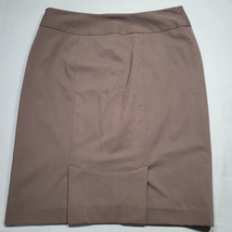 Liz Claiborne Women Skirt Size 8 Brown Stretch Midi Preppy Slits A-Line ... - £9.89 GBP