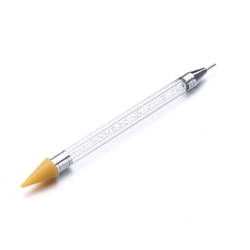 1PC Acrylic Handle Nail Dotting Pen Crystal Gem Rhinestone Studs Picker Wax - £7.91 GBP