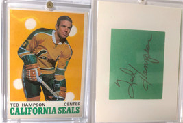 Ted Hampson North Stars Vintage Paper Cut Card + Autograph - £7.17 GBP