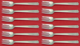 Hampton by Tiffany and Co Sterling Silver Salad Fork Set 12 pieces 6 7/8&quot; - £1,283.66 GBP