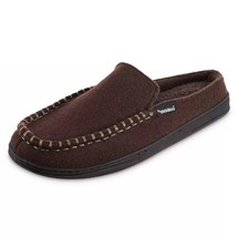 Isotoner men&#39;s faux woolen grady moccasin hoodback slipper Dark Chocolate - $41.00
