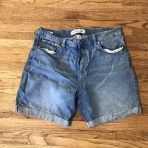Calvin Klein Jeans Womens Roll Cuff Denim Shorts Bermuda Size 36 Blue - $8.40