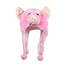 Plush Fun Animal Hats One Size Cap  100% Polyester with Fleece Lining Pink Piggy - £8.66 GBP