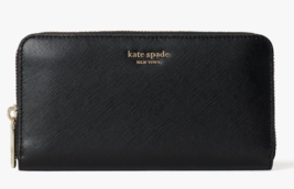 Kate Spade Spencer Large Continental Wallet Black Leather PWR00281 $188 MSRP FS - £66.17 GBP