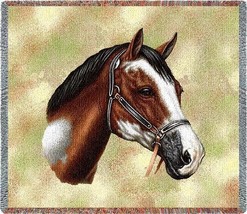 54x54 PAINT HORSE Tapestry Afghan Throw Blanket  - £42.64 GBP