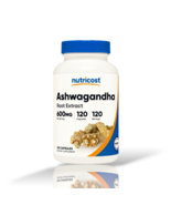 Ashwagandha 600mg - Nutricost, 120 Capsules, Stress Relief &amp; Vitality - $29.99