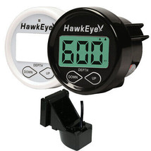 Hawkeye DepthTrax In-Dash Digital Depth &amp; Temp Gauge - Transom Mount - £125.13 GBP