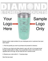 ENGRAVED Custom Personalized Name/Logo 20oz Stainless Steel Tumbler Teal Gift! - £18.18 GBP