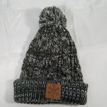 Gertex Gray White Knit Pompom Beanie Hat, Warm Winter Cap With Snowflake Logo - £7.86 GBP