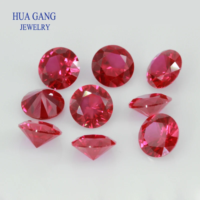 5 Red Ruby Stone Round Squar Spherical Reuleaux triangl -6x6mm-10pcs Round - €21,08 EUR