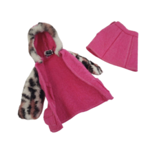 Vintage 1971 Mattel Barbie Wild 'n Wintery # 3416 Pink Coat + Skirt W Leopard - $56.05