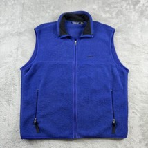 * Vintage Patagonia Synchilla Fleece Vest Full Zip Usa Xl Mens Blue 90s *Lint* - £19.92 GBP