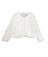 Candie&#39;s Women&#39;s L/XL Off-White Fluffy Faux Fur Fleece Full-Zip Teddy Ja... - $37.05 CAD