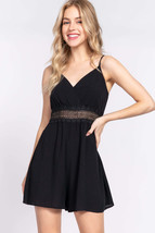 Wrap Cross Strap Woven Cami Romper - $20.00