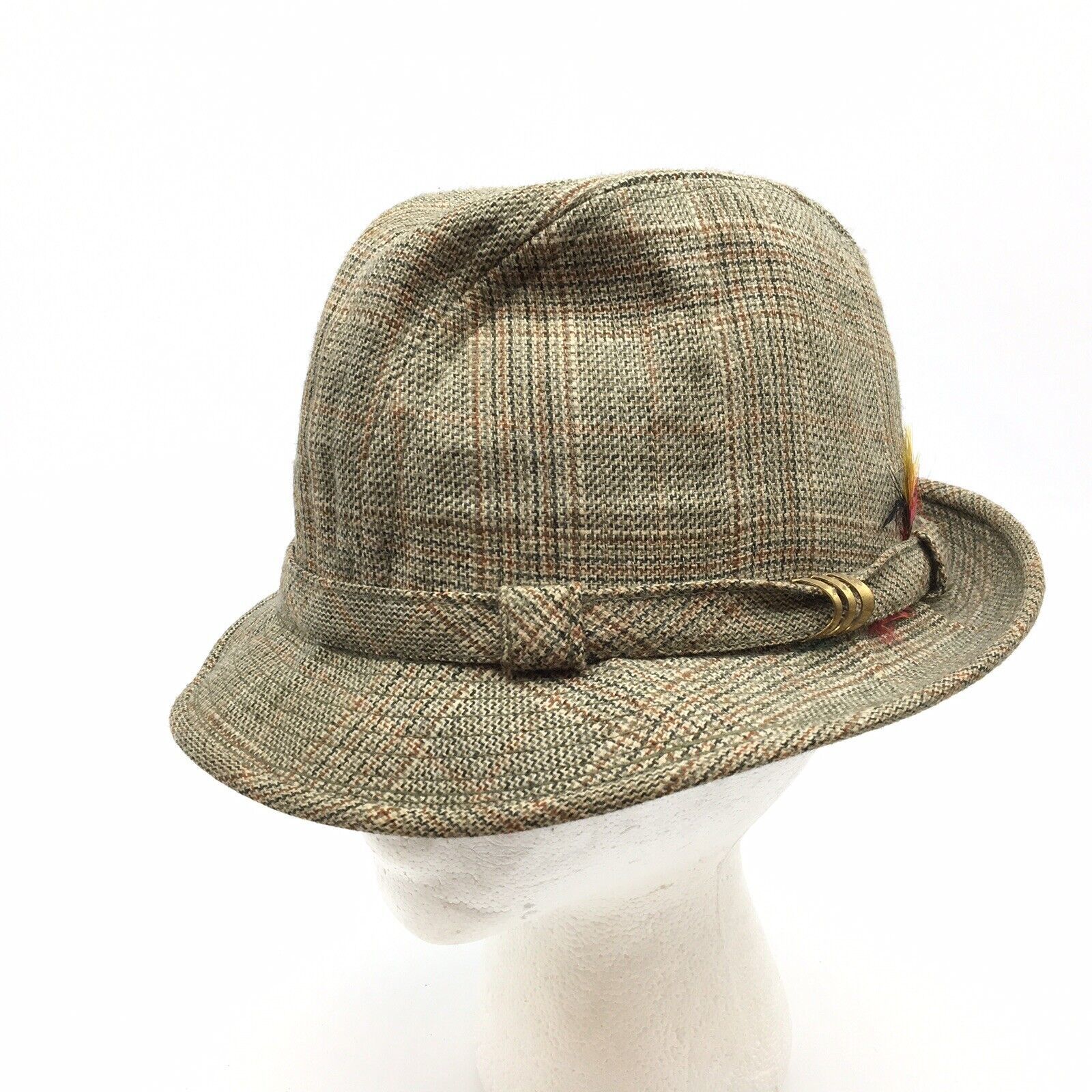 Primary image for Vintage Andhurst Mens  Wool Tweed Fedora Hat Tan Mens Size 7 Country Gentleman