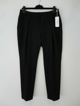 NWT AKRIS Black Wool Layered Pleated Tapered Leg Mina Trouser Pants 8 - $121.49