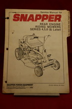 Snapper 1988 Rear Engine Riding Mower Series 4 5 6 Service Manual 07012 - £16.37 GBP
