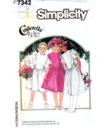 Simplicity Sewing Pattern 7342 Size 14 Cinderella Girls&#39; Dress 1986 Uncut - £5.11 GBP