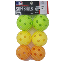 MLB Franklin Sports Aero Strike Plastic Softballs 6 Pack Green Yellow Orange New - $14.84